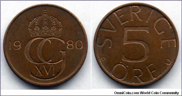 Sweden 5 ore.
1980