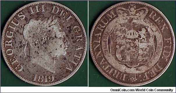 Great Britain 1819 1/2 Crown.