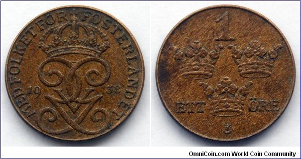 Sweden 1 ore.
1938