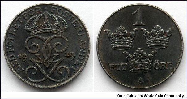 Sweden 1 ore.
1949, Iron (II)