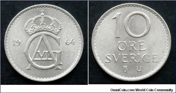 Sweden 10 ore.
1964