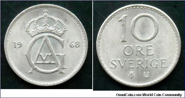 Sweden 10 ore.
1968