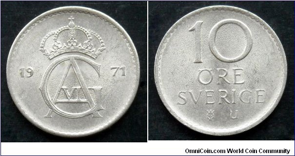 Sweden 10 ore.
1971