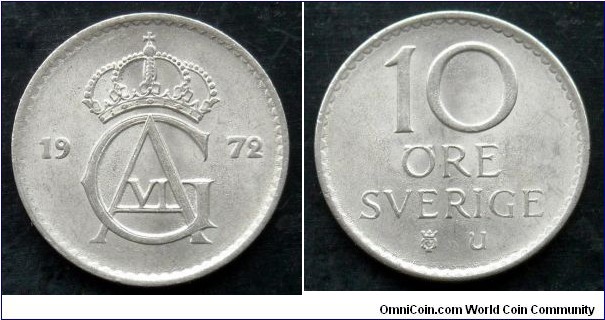 Sweden 10 ore.
1972