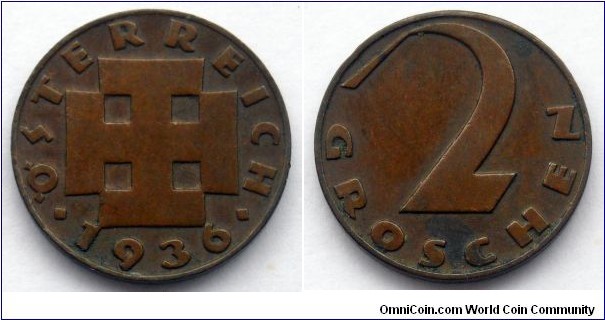 Austria 2 groschen.
1936