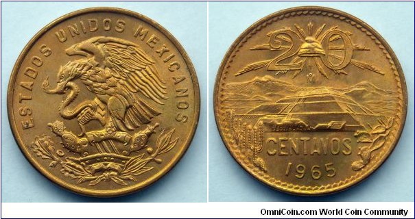 Mexico 20 centavos.
1965 (II)