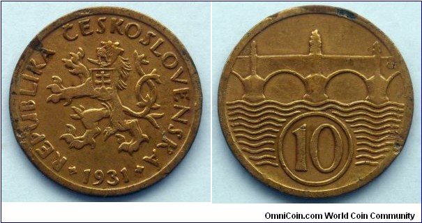 Czechoslovakia 10 haleru. 1931 (II)