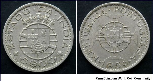 Portuguese India 6 escudos. 1959
