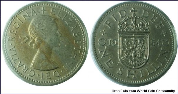 UK 1Shilling-ScottishArms-km905-1954