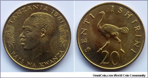 Tanzania 20 senti.
1981