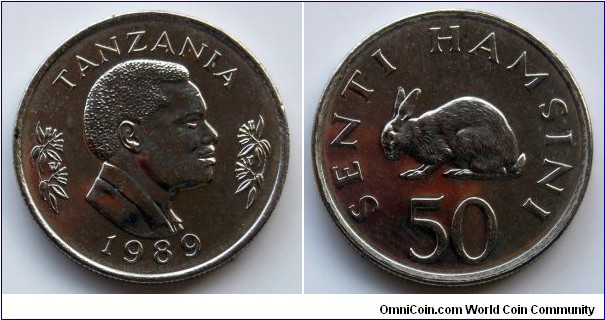 Tanzania 50 senti.
1989