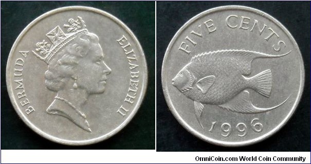 Bermuda 5 cents.
1996