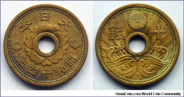 Japan 10 sen.
1939