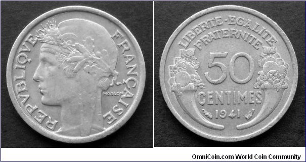 France 50 centimes.
1941 (II)