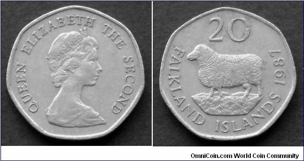 Falkland Islans 20 pence. 1987 (II)