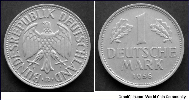 German Federal Republic (West Germany) 1 mark. 1956, D - Munich
