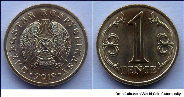 Kazakhstan 1 tenge.
2019, Latin inscription. Brass plated steel.