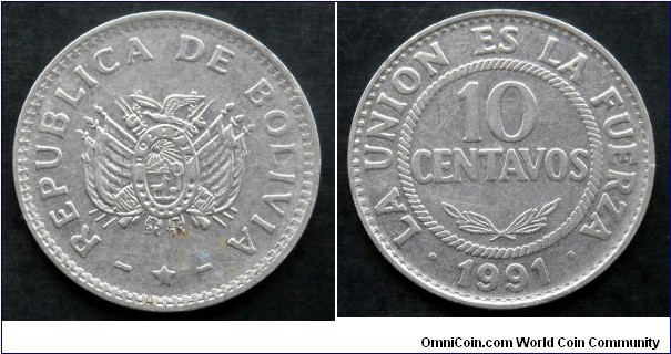 Bolivia 10 centavos.
1991
