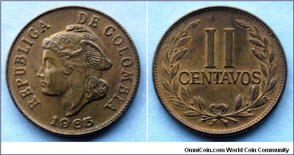 Colombia 2 centavos.
1965