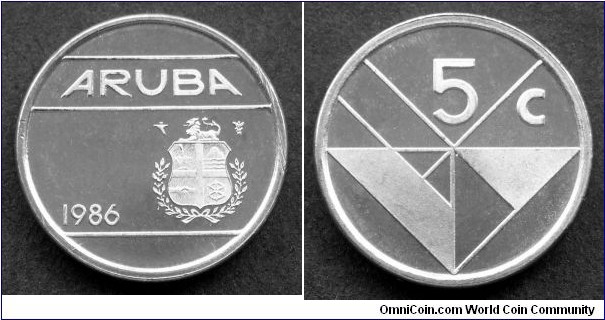 Aruba 5 cents.
1986