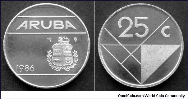 Aruba 25 cents.
1986