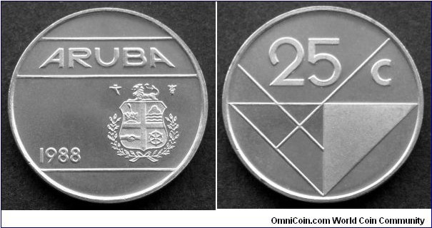 Aruba 25 cents.
1988
