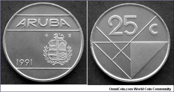 Aruba 25 cents.
1991
