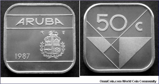 Aruba 50 cents.
1987