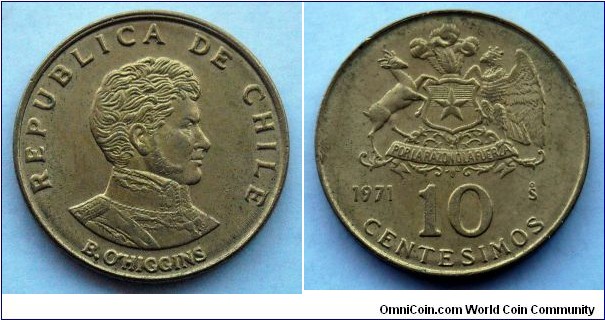 Chile 10 centesimos.
1971