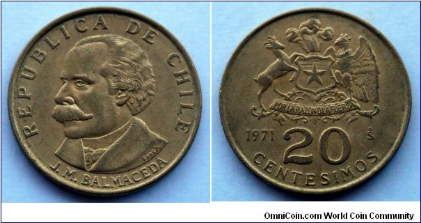 Chile 20 centesimos.
1971 (II)