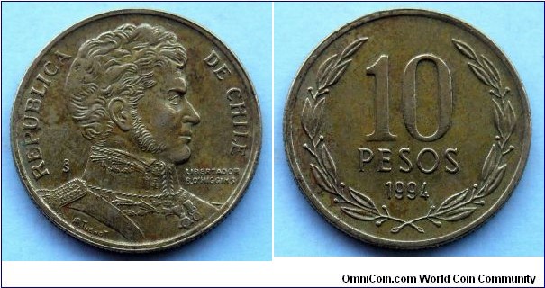 Chile 10 pesos.
1994