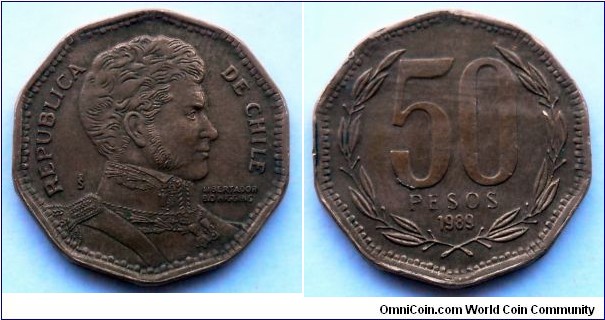 chile 50 pesos.
1989