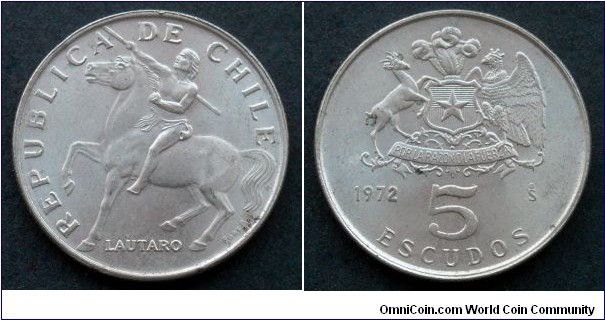 Chile 5 escudos.
1972