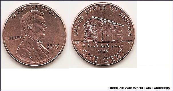 1 Cent
KM#441
2.5000 g., Copper-nickel clad copper, 19.0 mm. Series: Lincoln bicentennial Obv: Right facing portrait of President Abraham Lincoln (1809-1865), is accompanied with the motto 