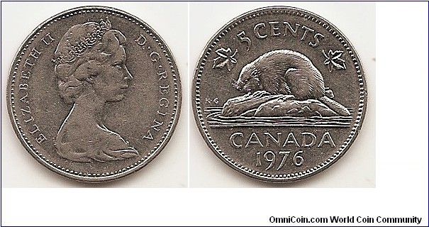 5 Cents
KM#60.1
4.5400 g., Nickel, 21.2 mm. Ruler: Elizabeth II (1952-date). Obv: The portrait in right profile of Elizabeth II, when she was 39 years old, is surrounded with inscription 