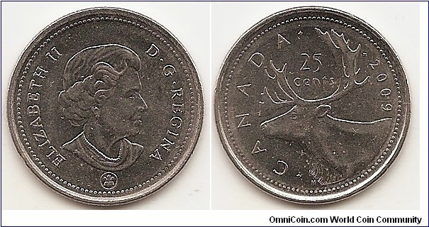 25 Cents
KM#493
4.4000 g., Nickel Plated Steel, 23.9 mm. Ruler: Elizabeth II (1952-date). Obv: The portrait in right profile of Elizabeth II, when she was 77 years old, is surrounded with the inscription 