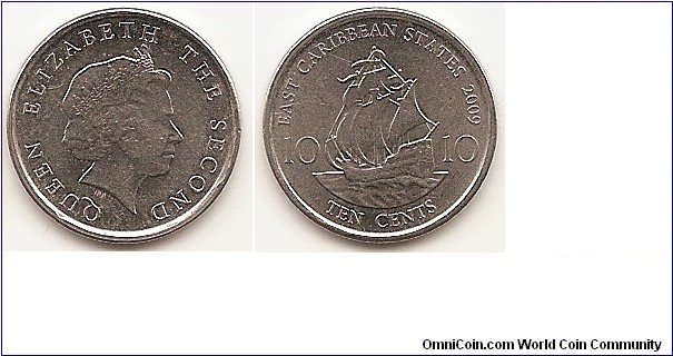 10 Cents
KM#37a
2.59 g., Nickel Plated Steel, 18.06 mm.. Ruler: Elizabeth II (1952-date). Obv: Portrait of Queen Elizabeth II to the right, is surrounded with the inscription 