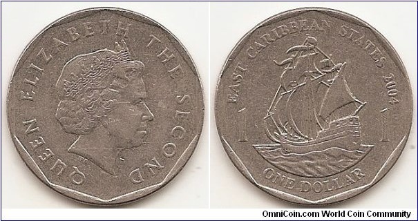 1 Dollar
KM#39
7.9800 g., Copper-nickel, 26.5 mm.. Ruler: Elizabeth II (1952-date). Obv: Portrait of Queen Elizabeth II to the right, is surrounded with the inscription 