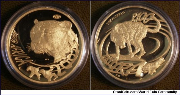 Presentation case & silver statue ONLY with certificate (Coin is no longer available)

NATURA Wild Cats of Africa Launch Set - 2002 Cheetah

Info about the original coin if you want to compare to what you have was:
Mint Mark - De Wildt RSA
Manufacturer: South African Mint
Issuing Country: South Africa
Year: 2002
Brands: South African Natura
Denomination: 100 Rand
Metal: Gold
Purity: 999.9
Metal Content: 1 Troy Ounce
Weight: 31.107 Grams
Diameter: 32.69mm
Quality: Gold Proof
Issue Limit: 250 Worldwide
Presentation: Boxed with Certificate

Presented with a Stirling Silver Statue of a rampant cheetah. 133grams Cast by David McMaster

I sold the coin as I needed the money so this box and certificate is available for obvious reasons - Make me an offer.

See more pics here:

https://drive.google.com/drive/folders/1GRyARoKH8A7w2qpNVVXeNZBggek371OV?usp=drive_link

