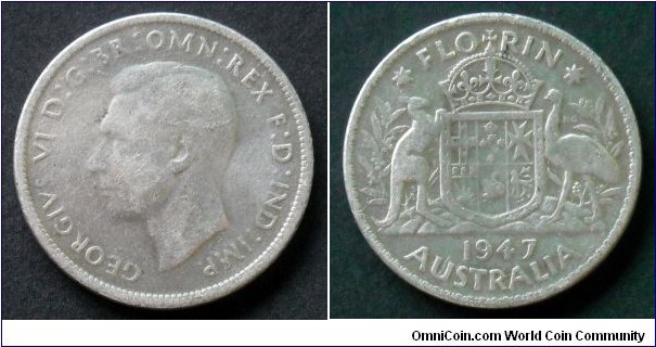 Australia 1 florin.
1947, Ag 500.