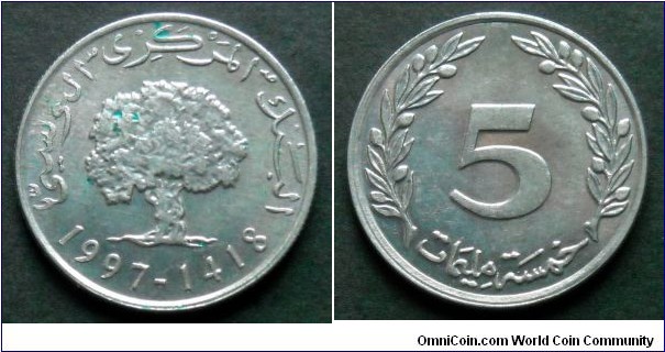 Tunisia 5 milliemes.
1997 (II)