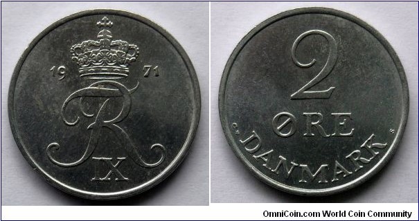 Denmark 2 ore.
1971, Zinc (IV)