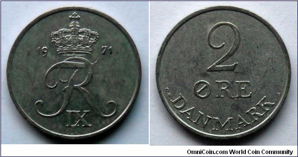 Denmark 2 ore.
1971, Zinc (VIII)