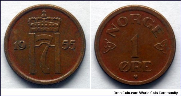 Norway 1 ore.
1955