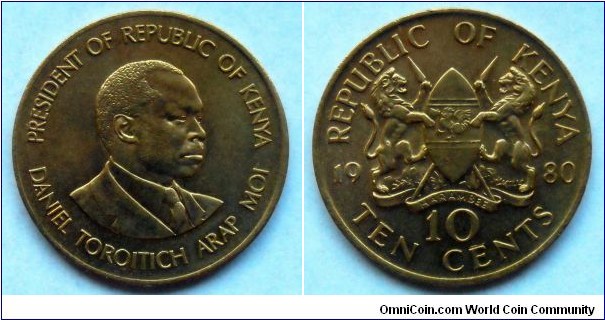 Kenya 10 cents.
1980