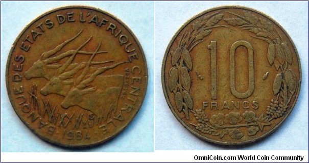Central African States 10 francs.
1984 (II)