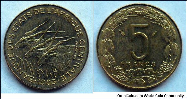 Central African States 5 francs.
1983 (II)