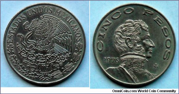 Mexico 5 pesos.
1976 (II)