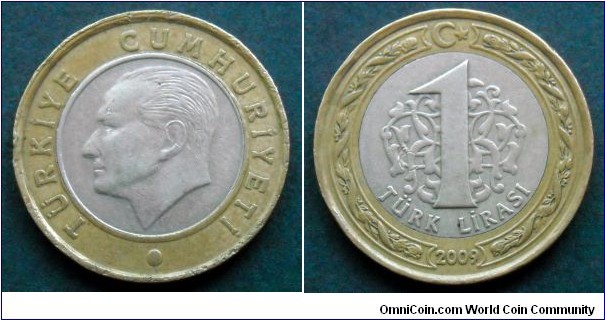 Turkey 1 lira.
2009