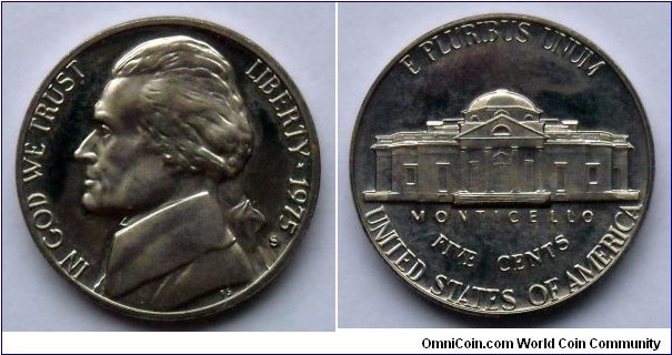 1975 S Jefferson nickel Proof